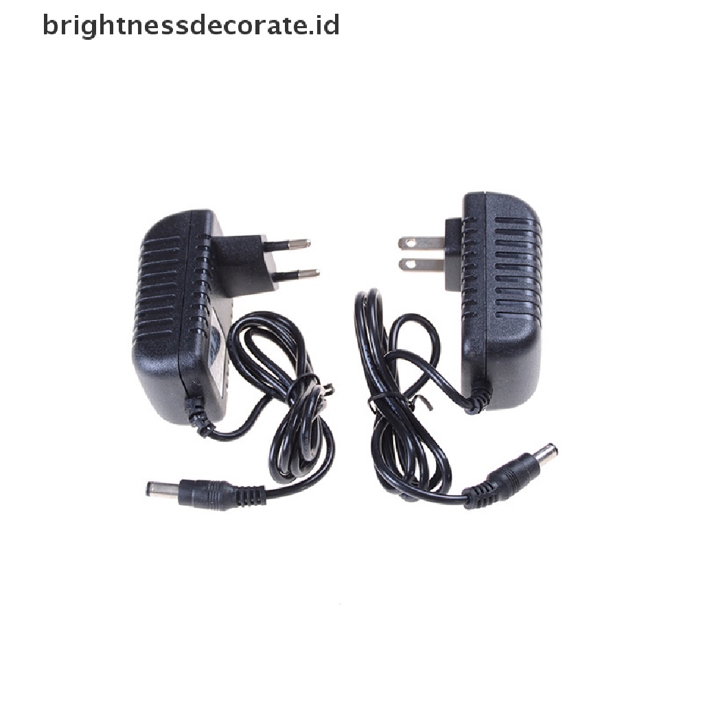 1 Pc Adaptor Konverter Power Supply Dc 12v 2a Eu / Us Plug 5.5mm Untuk Led Cctv