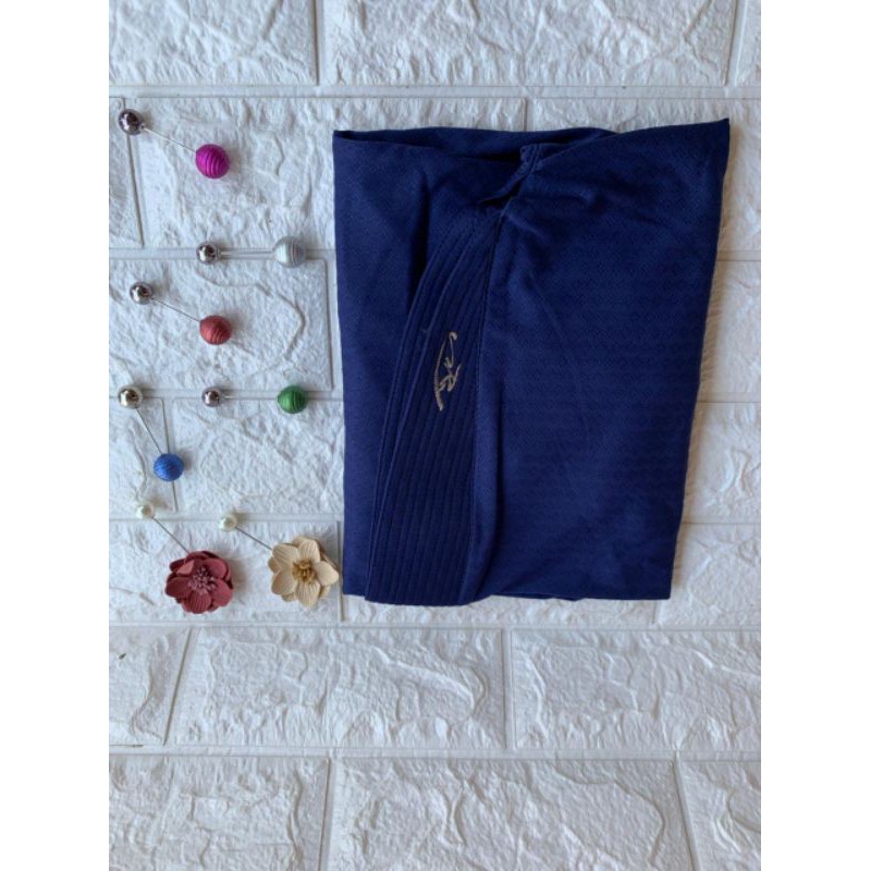(Original Arey) YUMNA•• Kerudung instan•° Jilbab Instan Jersey-Navy