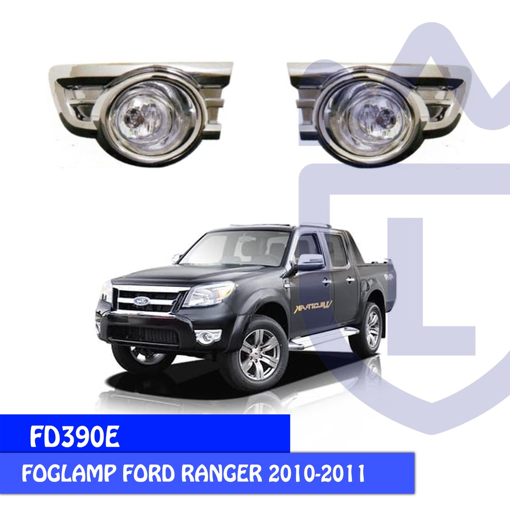 FOGLAMP DLAA FORD RANGER EVEREST 2010 - 2011 BLACK CHROME FD390B HITAM