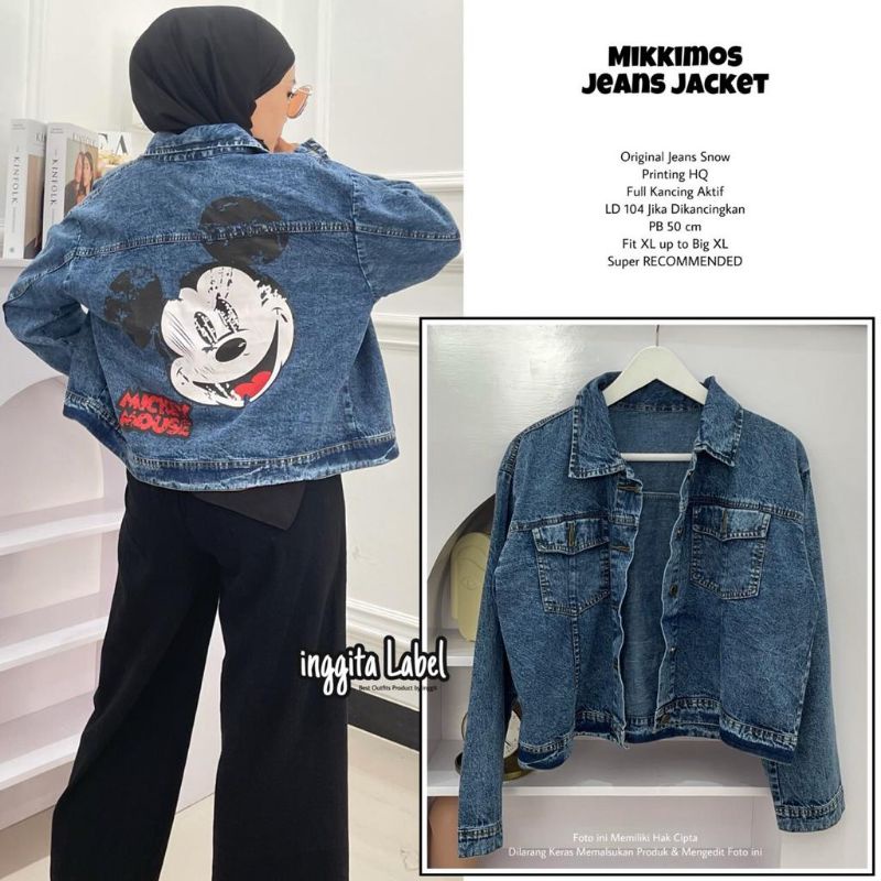 Mikkimos jeans jacket jaket jeans wanita by inggita label