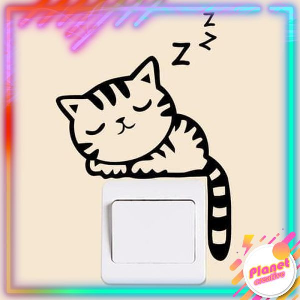 

Stiker Lucu Saklar Lampu Cutting Sticker Sleepy Cat