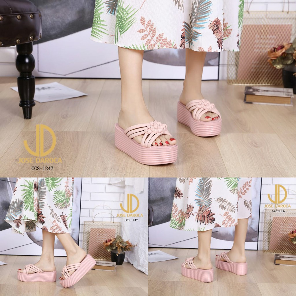 JOSE DAROCA Wedges Sandal Kulit #CCS-1247# Original