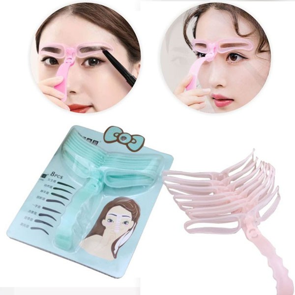 Cetakan Alis 8 In 1 Wanita Eyebrow Template Delapan Model Alis Mata Cetakan Alis Import / TV-77