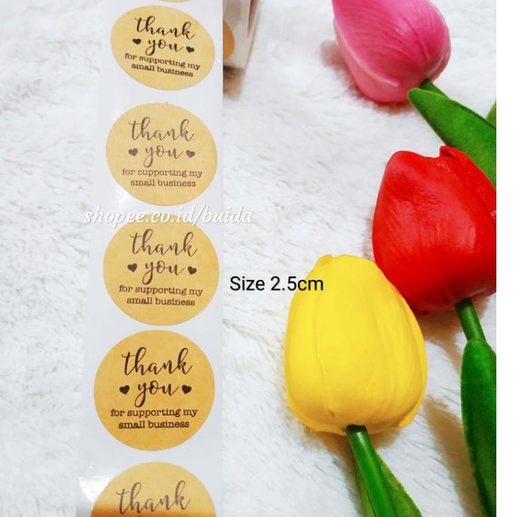 

FLL stiker thank you for supporting my small business sticker segel kemasan Kraft hampers decoration