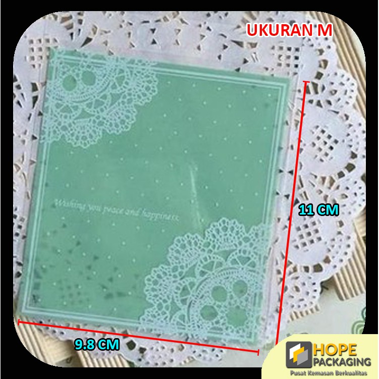 [5 PCS] Plastik OPP Kue Cake Candy Souvenir Aksesoris Cookies Bag Motif Doily Paper Size M dan L