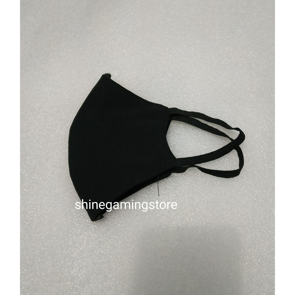 Masker Polusi Bahan katun 3 Lapis Black