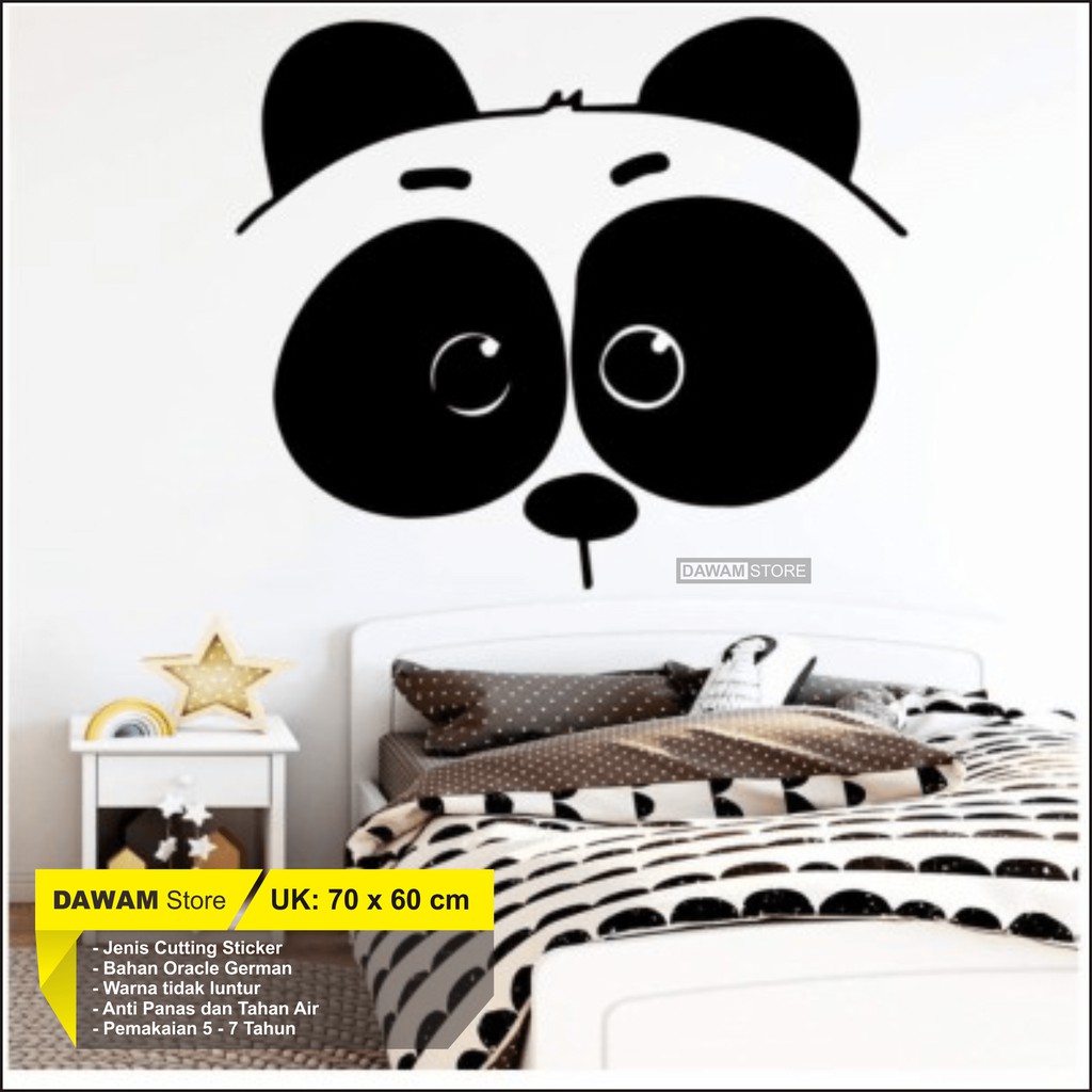 Stiker Dinding Kamar Anak Wall Sticker Panda Besar Wall Decor Sticker Kamar Anak Besar