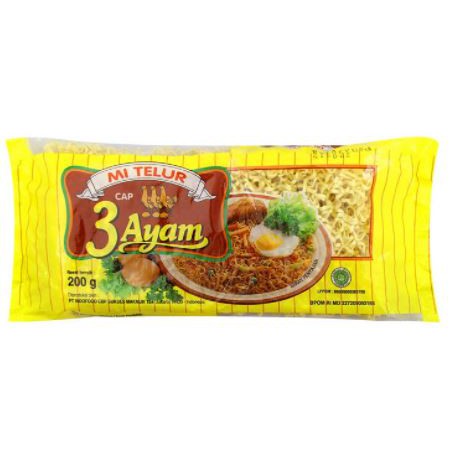 

Mie Telur Kuning Cap 3 Ayam 200 gr