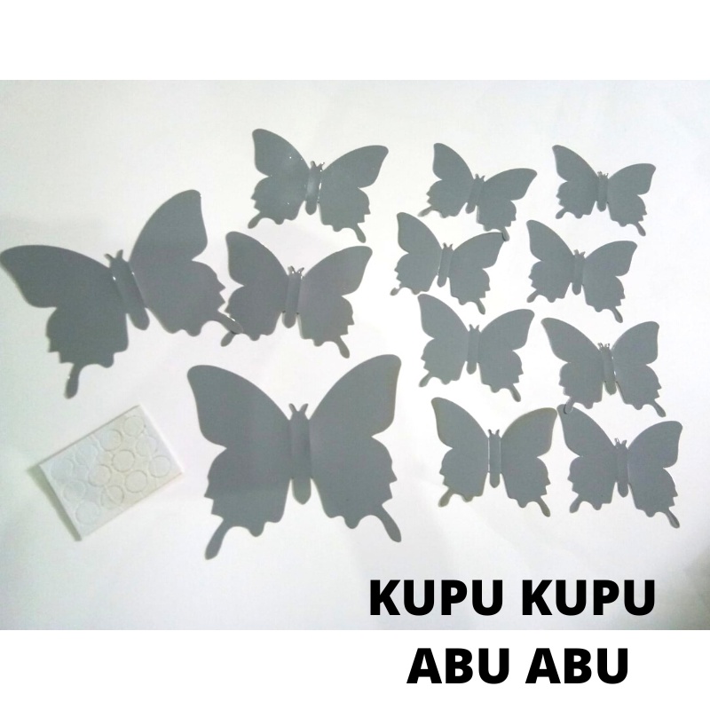 3D BUTERFLY DECORATION DEKORASI KELELAWAR HITAM BUTTERFLY MERAH KUNING PUTIH ABU ABU HITAM  FLOWER NO MAGNET KUPU KUPU HIASAN DINDING TEMPELAN TEMBOK TEMPEL KULKAS MEJA KACA KAMAR ANAK CEWEK PEREMPUAN MURAH BAGUS LUCU