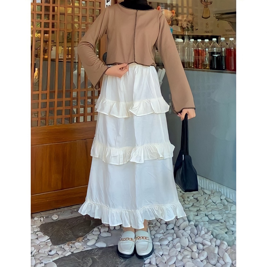 RX Fashion - YORIE SKIRT TWISTCONE / Korean Skirt / Rok Rampel / Rok Ruffle / Plare Skirt Lucu - NN