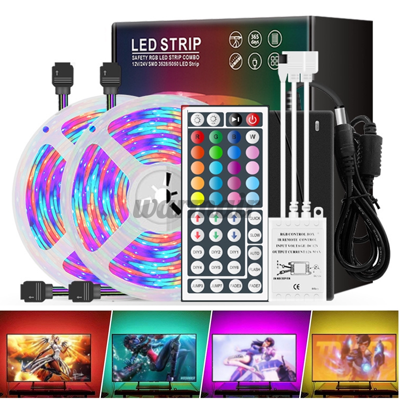 Lampu Strip Led 10m 12v 3528 Warna Rgb Tahan Air+Remote