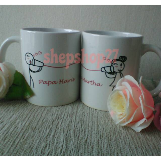 Mug custom /Souvenir mug cantik / kado cantik / mug couple / souvenir unik