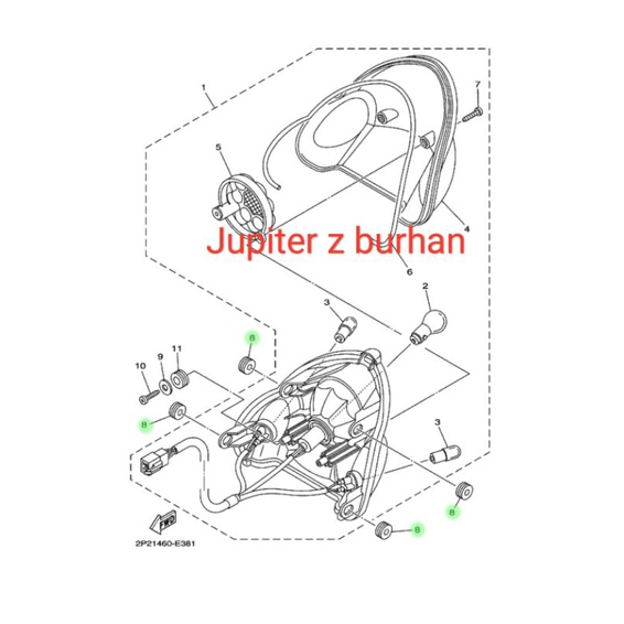 karet grommet gromet lampu belakang vega r new -  jupiter z 105 110 lama burhan original ygp