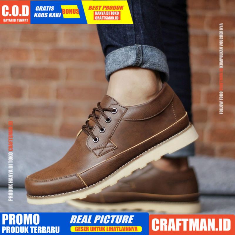 CRAFTS - Sepatu Formal Sepatu Pria Casual Kerja Kantor Kulit Pu Sneakers Casual Pantofel Pria Sepatu Kerja Kantor Pria Ori Sepatu Kasual Semi Formal Kuliah Gaya Santai Keren Terlaris