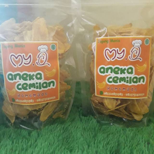 

Kripik pisang rasa jagung manis
