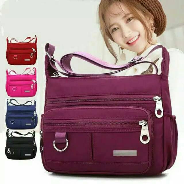 Waterproof Nylon Shoulder Bag Tas Selempang Wanita/Tas Selempang Wanita