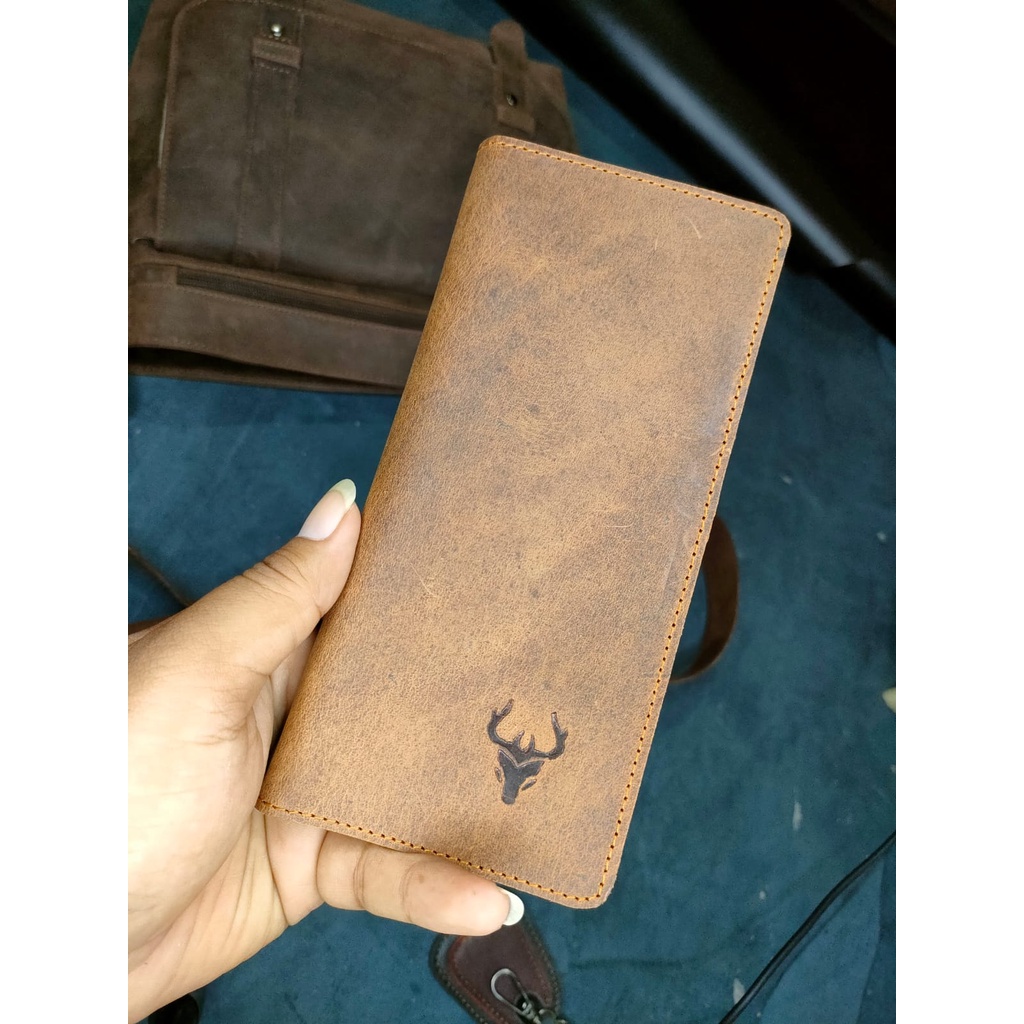 Dompet Kulit Asli Lipat pria wanita Casual CRAZY HORSE Original Wr.Leather