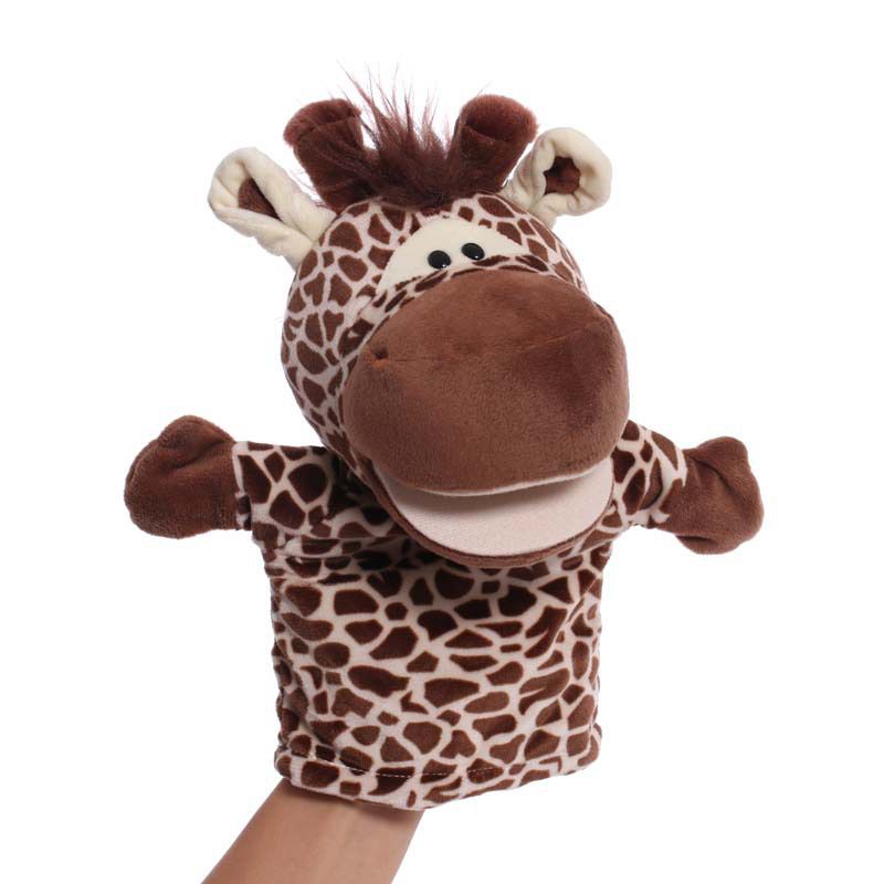 25cm Mainan Animal Hand Puppet Cartoon Plush Toys Educational Pretend Telling Story Doll Kid Boneka