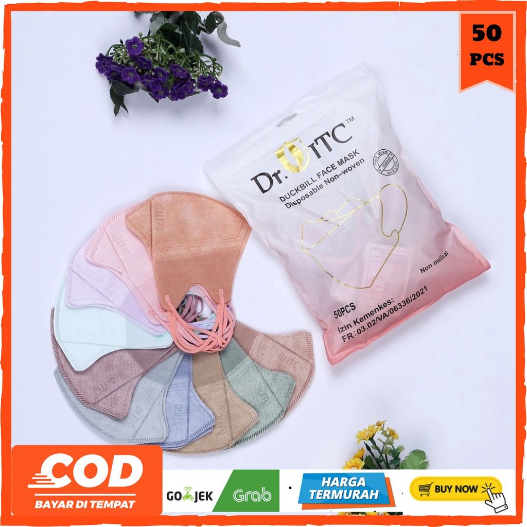 MASKER DUCKBILL COLOUR MIX DR.ITC ISI 50 PCS