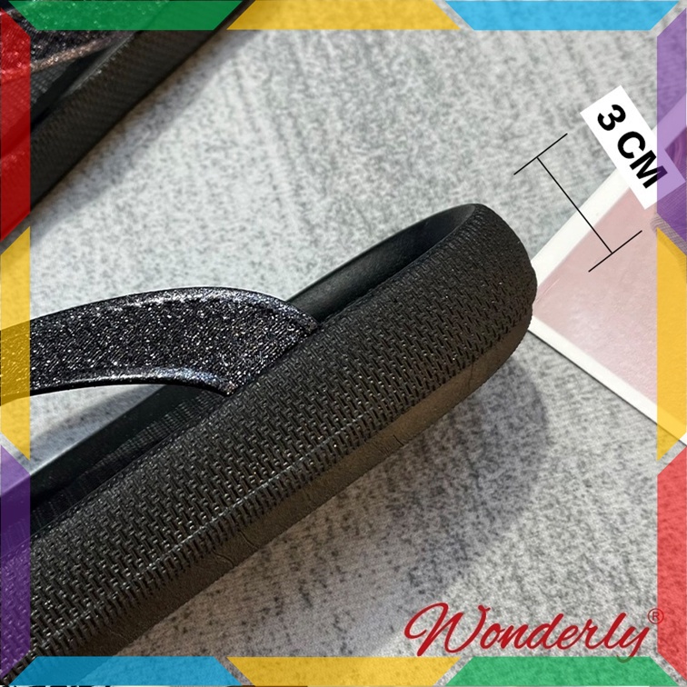 L1921A11 Sandal Anti Slip Karet Jelly Wanita Wonderly Sendal Jepit Gunung Import Premium Glanzton