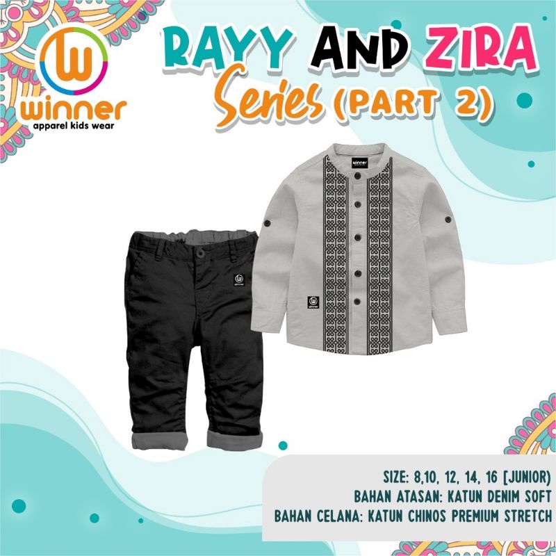 Setelan anak laki-laki dan perempuan set rayy and zira junior series winner size jumbo set kemko tunik rayy zira part 2 koko kemko winner