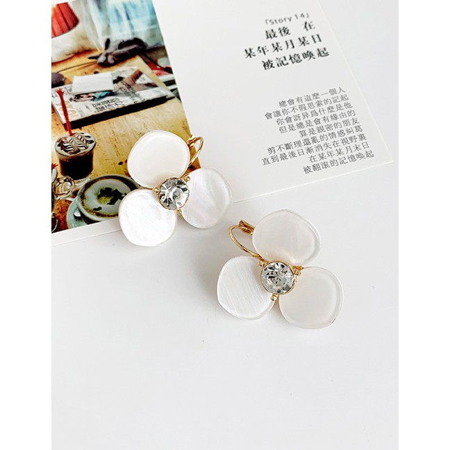 LRC Anting Tusuk Fashion Alloy + Resin Alloy Diamond Resin Flower Earrings D05372