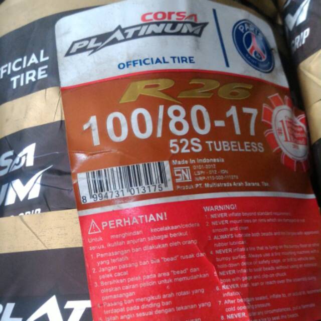 Corsa Platinum R26 uk. 100/80 - 17