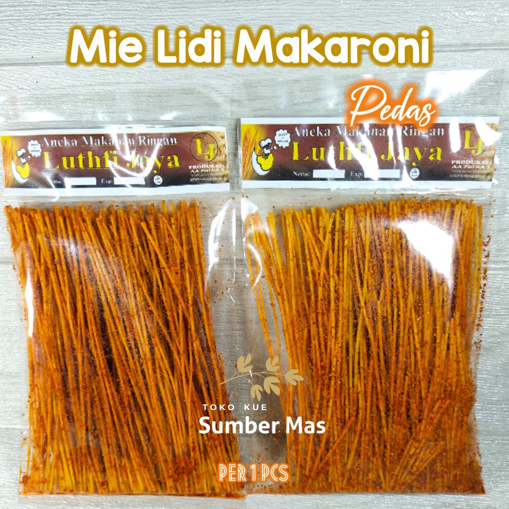 MIE LIDI MAKARONI / mie lidi pedas / mie lidi asin / berat 100 gr