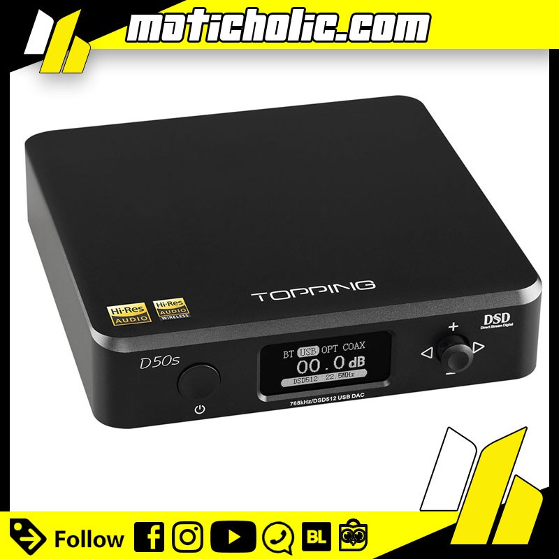 Topping D50s Pro HiFi Desktop DAC & Headphone Amplifier Bluetooth 5.0