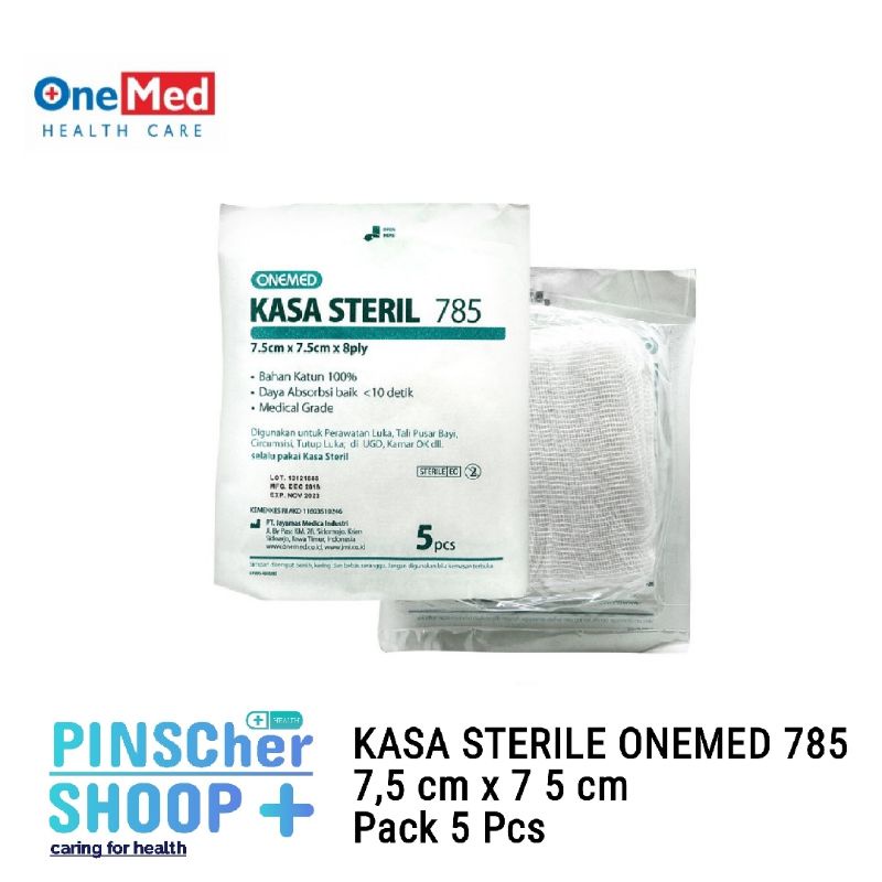 Kasa Steril 785 OneMed 7,5x7,5cm 8 Ply Isi 5 Lembar / Pack