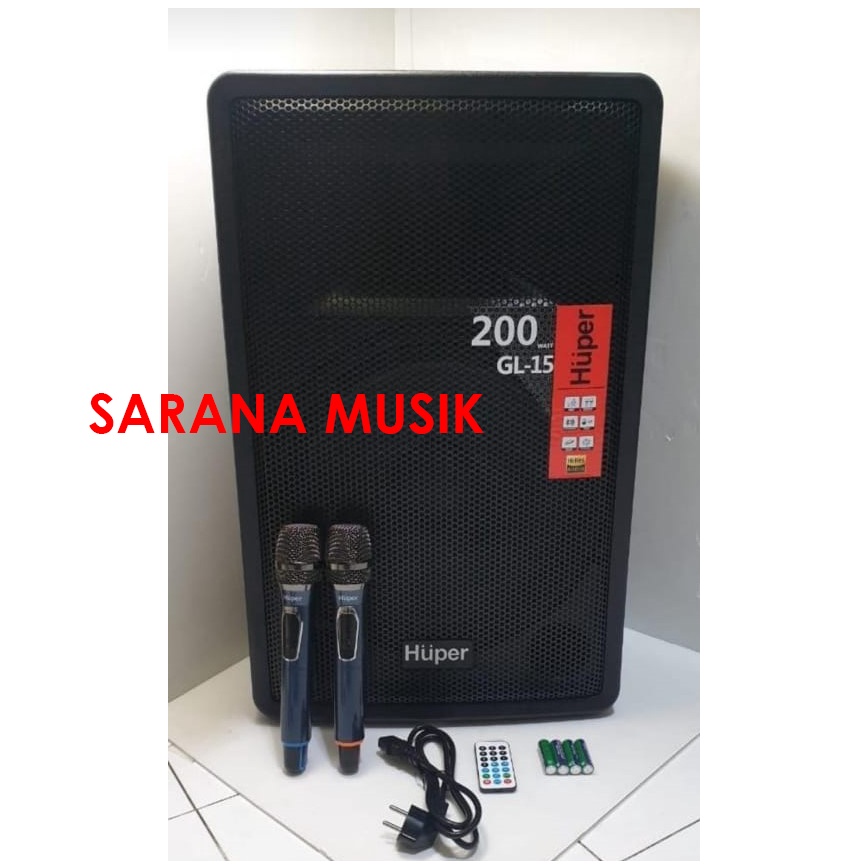 Speaker Portable HUPER GL15 / GL-15 / GL 15 15 INCH ORIGINAL BLUETOOTH
