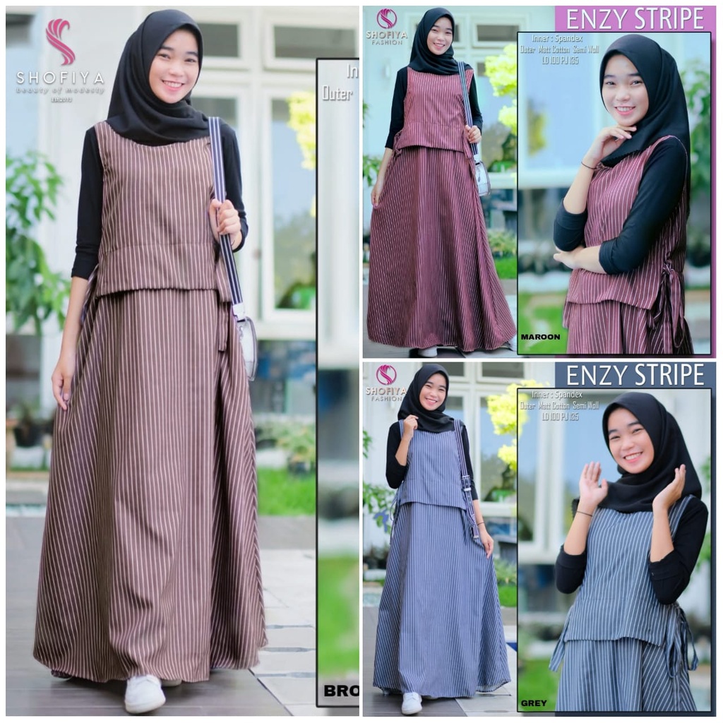 ENZY STRIPE BY SHOFIYA - SET BAJU MUSLIM