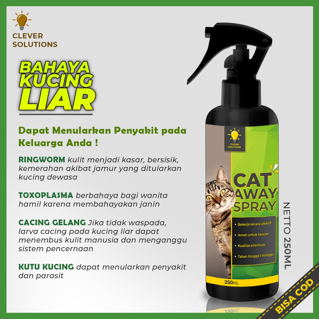 Pengusir Kucing Cat Repellent Spray Anti Kucing Cairan Pengusir Kucing Liar Ampuh dan Praktis 250 ML