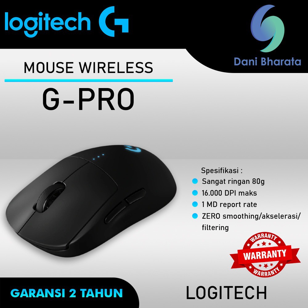 Logitech GPro / G Pro Wireless Gaming Mouse Garansi Resmi - Hitam