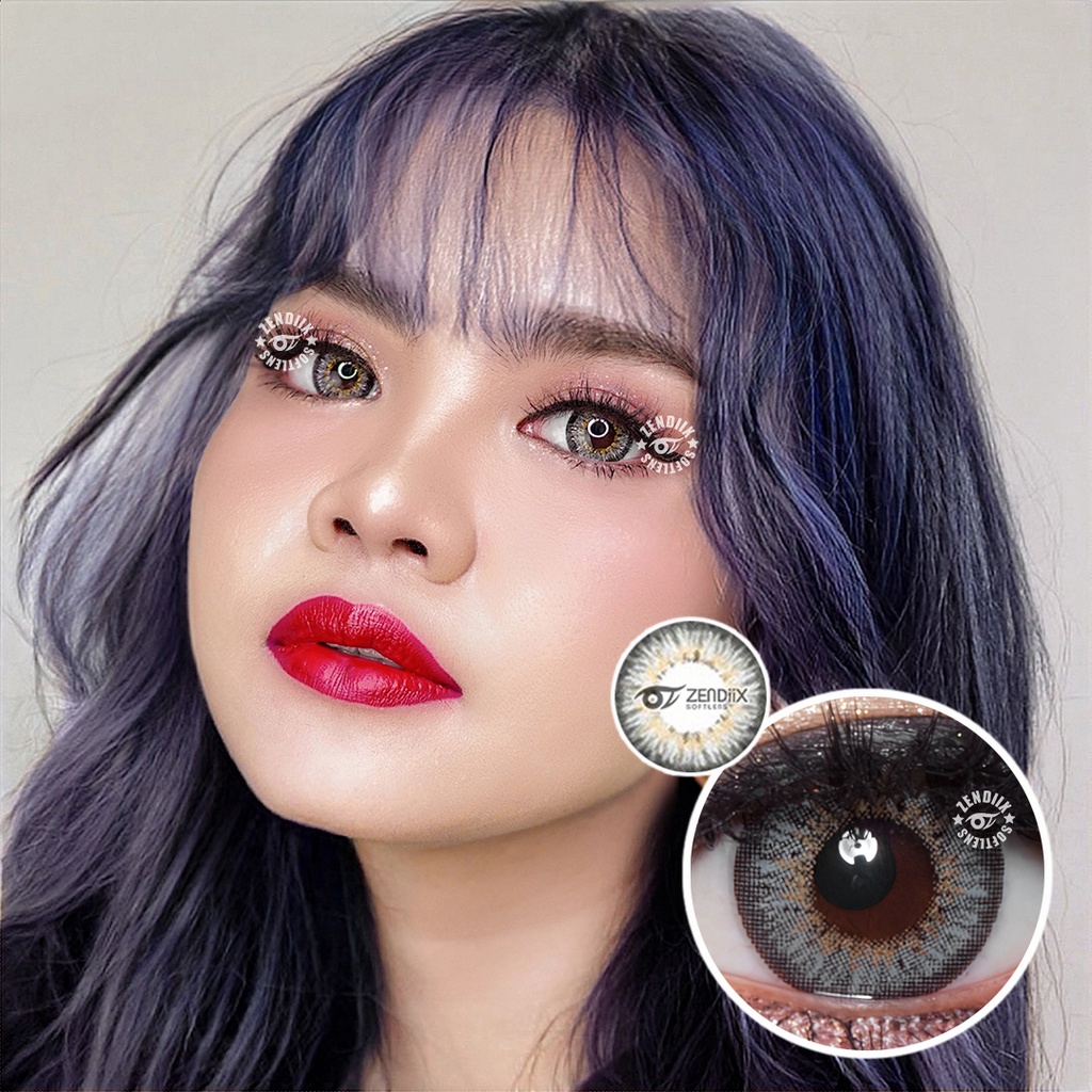 Softlens PUFFY warna GREY 21.8mm Normal Beda Minus