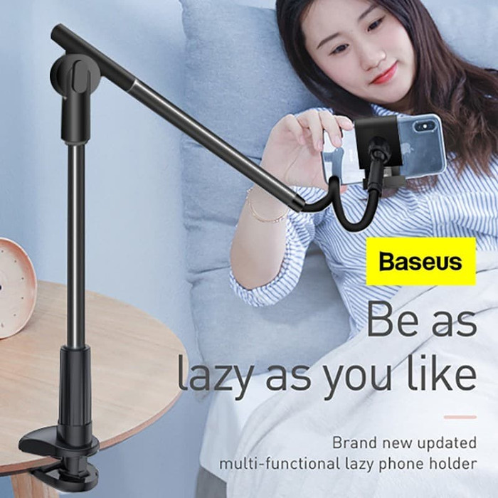 BASEUS LAZYPOD IPAD HP PHONE TAB HOLDER STAND JEPIT MEJA TEMPAT TIDUR