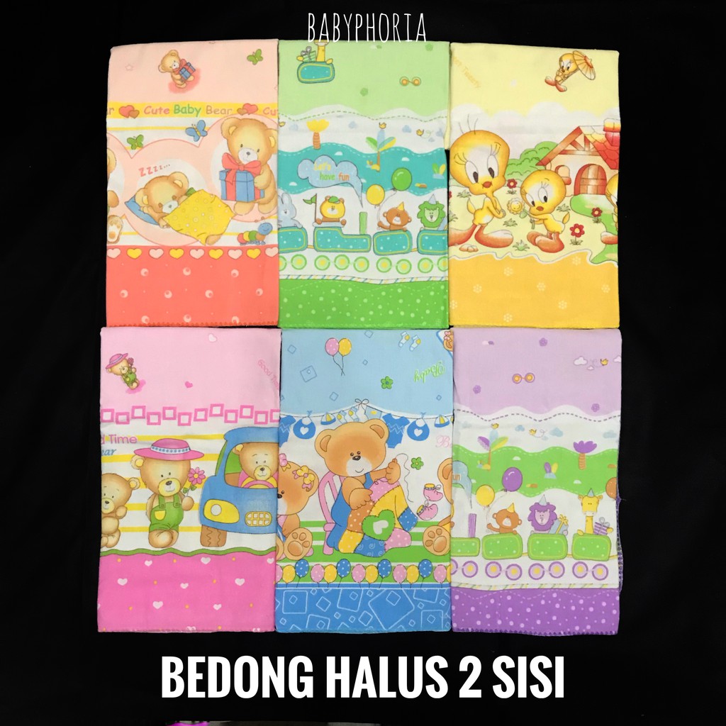 Bedong Bayi / Selimut Flanel BABYPHORIA Halus 2 Sisi