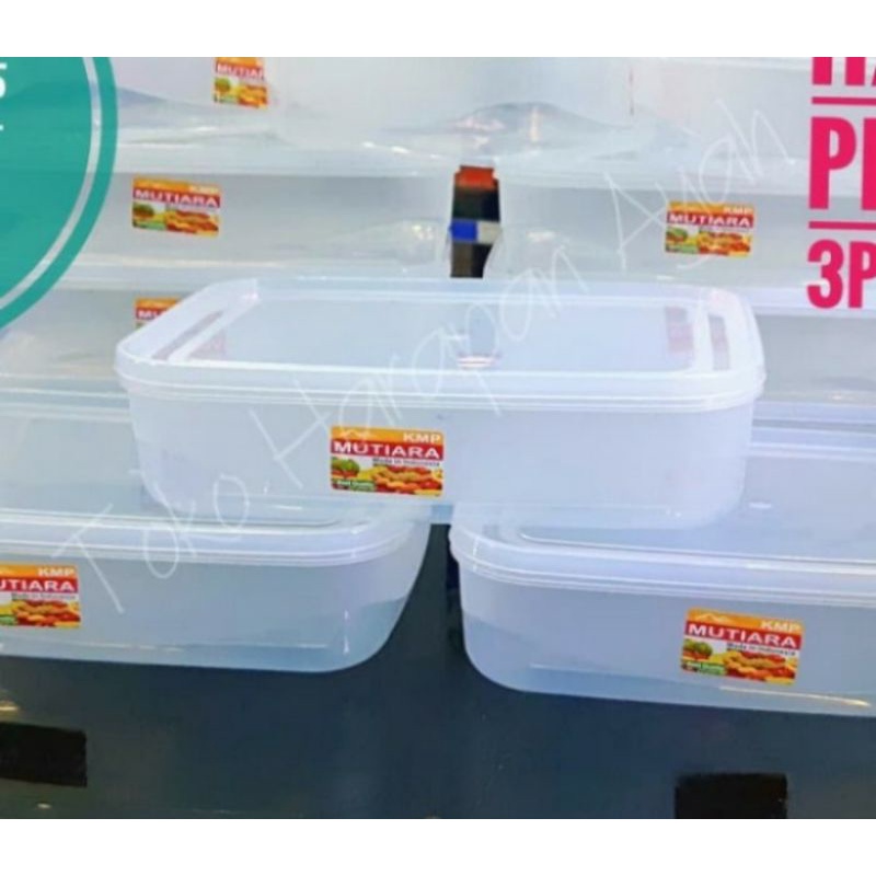 Kotak Makanan Plastik Transparan KMP MUTIARA 900 ml