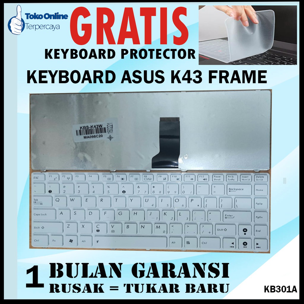 KEYBOARD ASUS K43 FRAME PUTIH