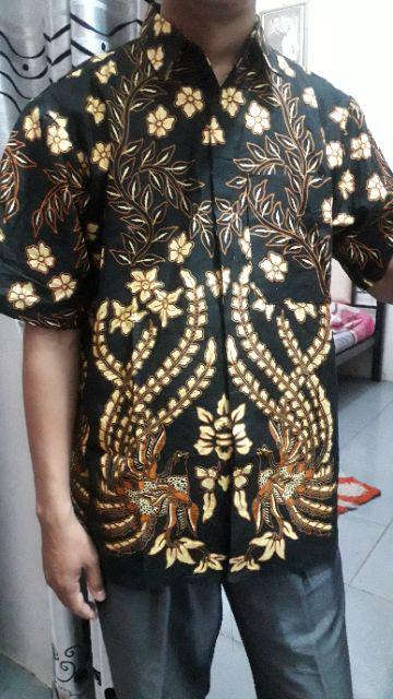 Cemen Batik Hrb026 Kenongo Kemeja Tosca Pendek Pekalongan Padi M L Xl Sogan Tulis Halus Kemeja Batik