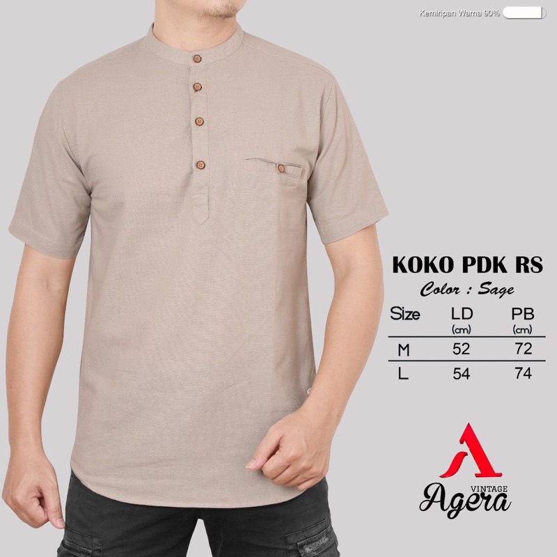 koko pendek tangan/kurta/kemko dan kemeja original agera vintage kerah shanghai
