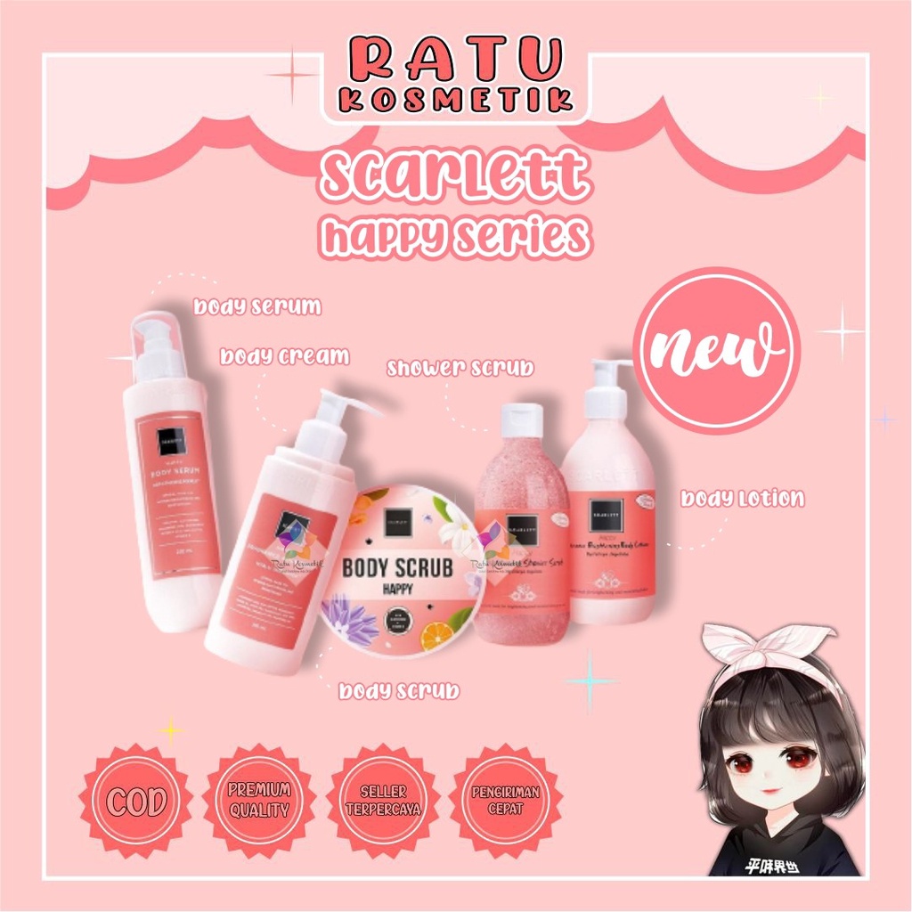 ❤ RATU ❤ Scarlett Whitening Series | Handbody | Sabun | Lulur | Body Serum | Body Cream | Shampoo | Conditioner | Loving Series | Scarlett Tube 180ml | UV Protection