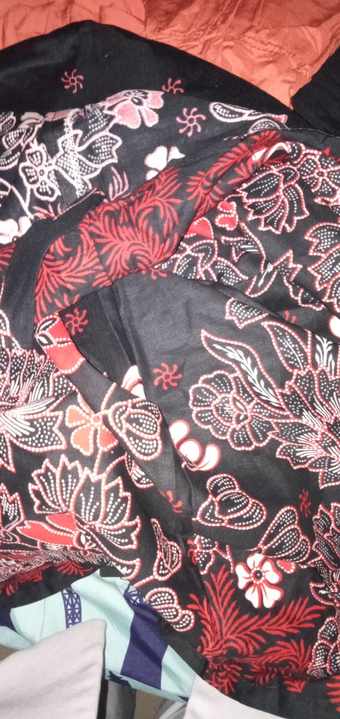 Batik Couple Keluarga Sania Ruffle Ori Ndoro Jowi Dnt Motif Sakura Merah Termurah Shopee