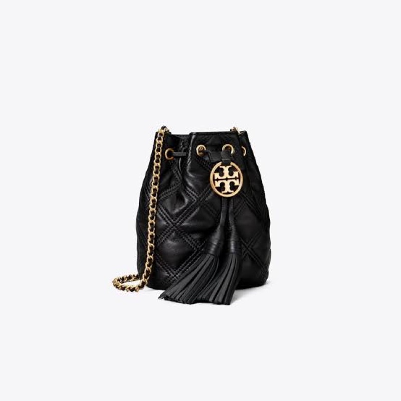 tory burch tb fleming soft mini bucket bag black