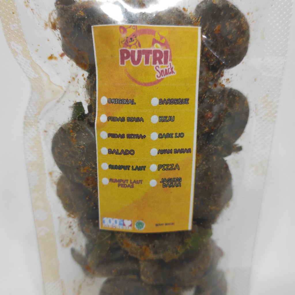 Kerupuk Seblak Jengkol Bulat Hitam 50gr Extra Daun Jeruk