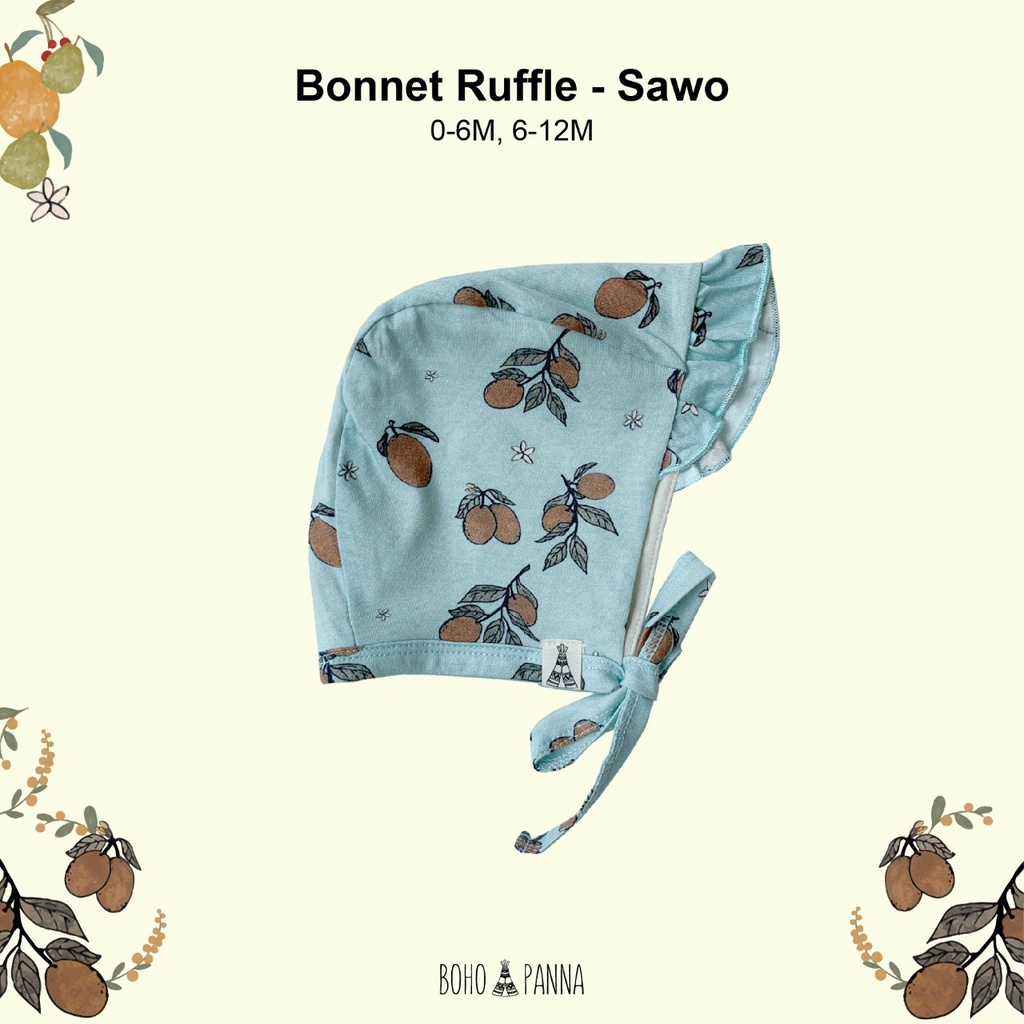 BOHOPANNA Bonnet Ruffle Hat Print Topi Bayi Motif