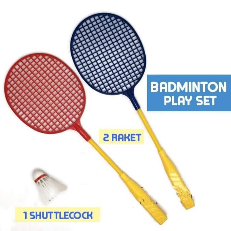 MAINAN ANAK RAKET BADMINTON SET / MAINAN ANAK OLAH RAGA BULU TANGKIS PLASTIK PROMO TERMURAH COD