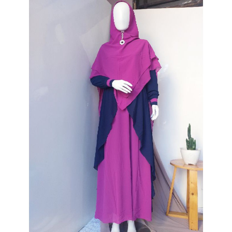 Gamis syar'i set khimar (GAMIS+KHIMAR)