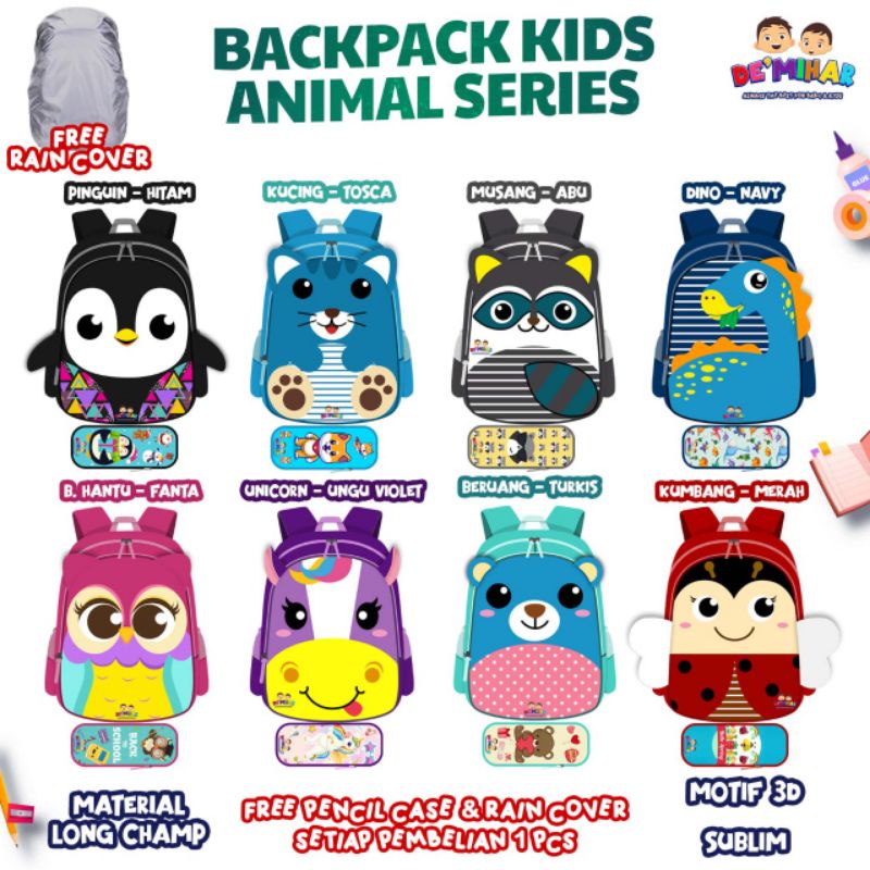 Ready ‼️ Backpack Kids Animal Series 3D