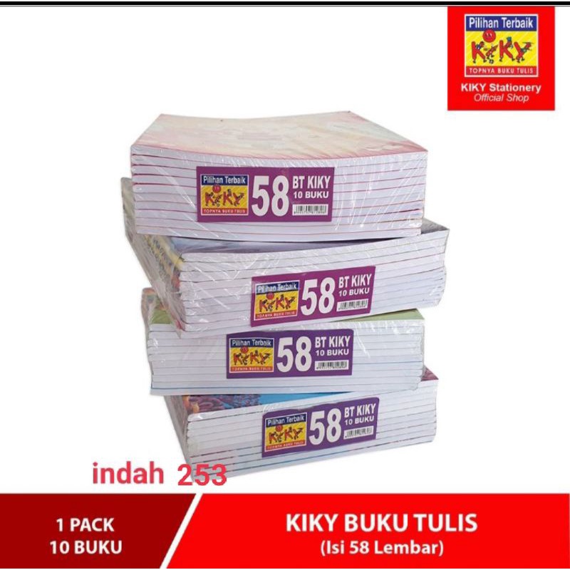 Grosir Buku Tulis Kiky 58 Lembar - Isi 10 Buku